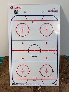 10 x 16” Fox 40 Coaching Clipboard with White, Red & Blue Rink Diagram